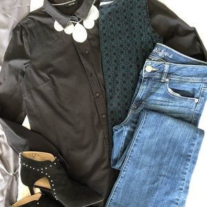 EUC-Apt. 9 Black ButtonDown Career Separate Size M